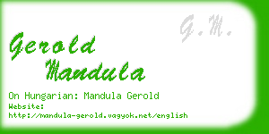 gerold mandula business card